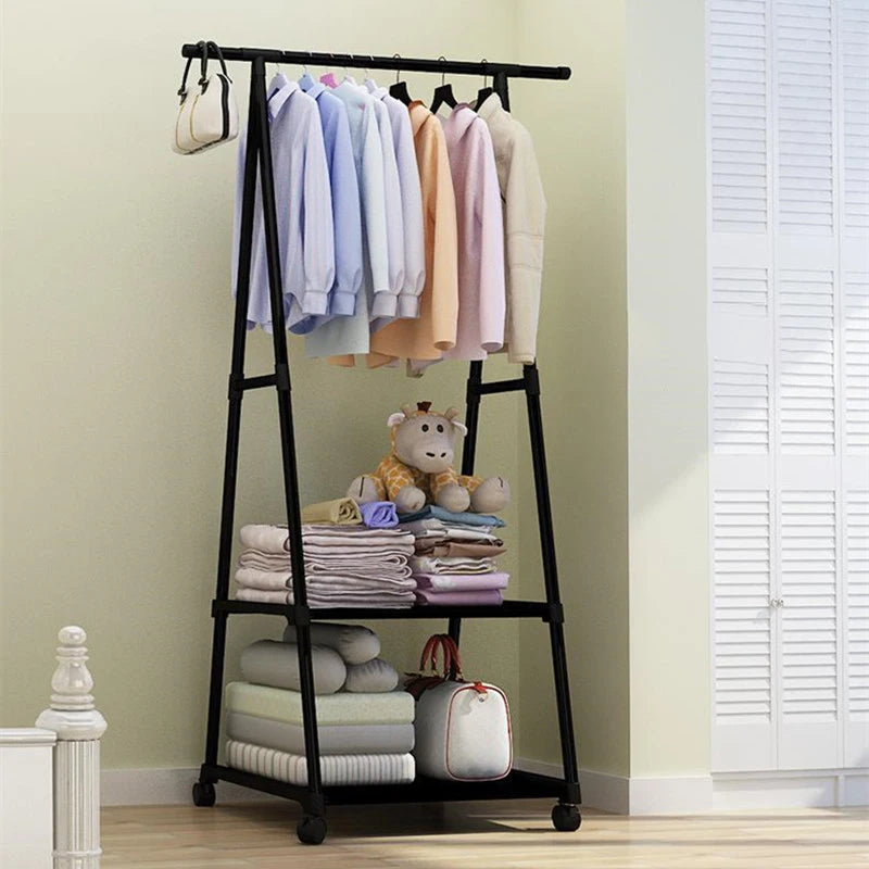 Porta cappelli Porta cappelli triangolare con ruote Portaoggetti mobile multistrato Appendiabiti Stendino Semplice e moderno