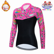 Maglia da ciclismo in pile termico invernale per bambini Set MTB Bicicletta Ragazza - immagine 19