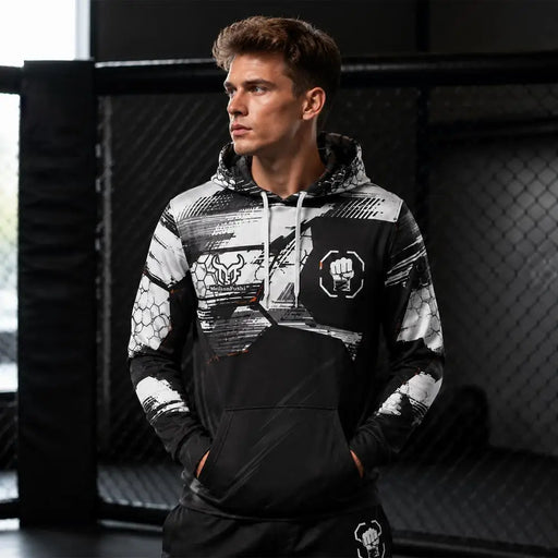 Felpa con Cappuccio da Uomo per MMA e Boxe Grafica Sportiva Combattimento - immagine 2