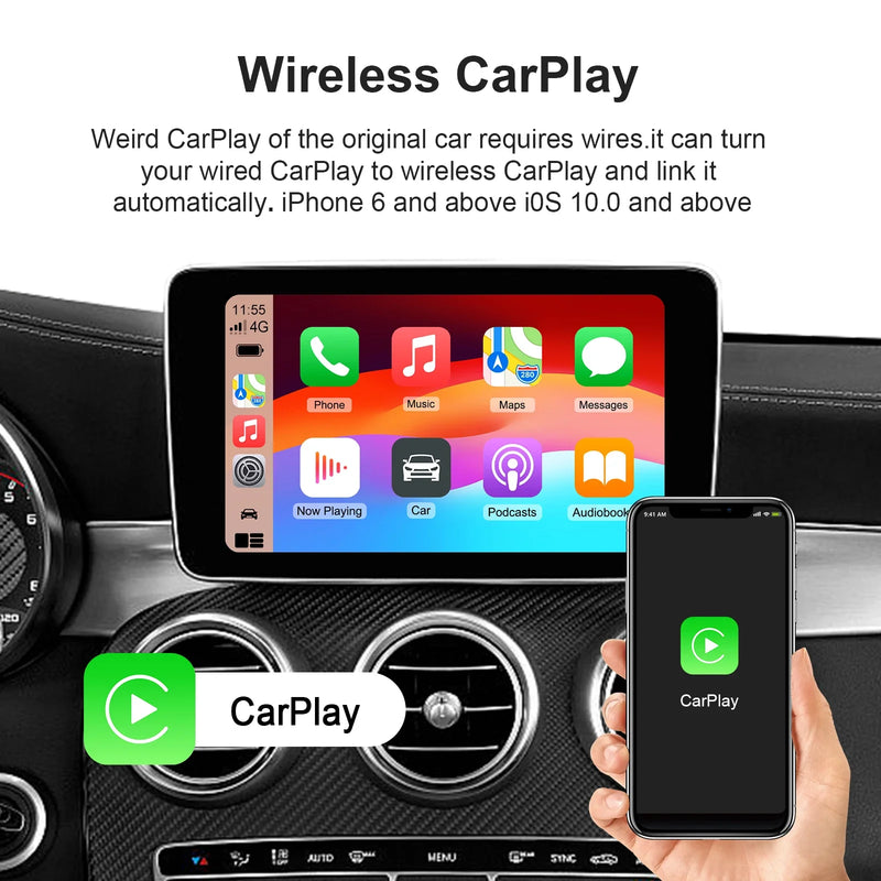Box AI Android 11 CarPlay da Cablato a Wireless TV Universale Plug and - immagine 4