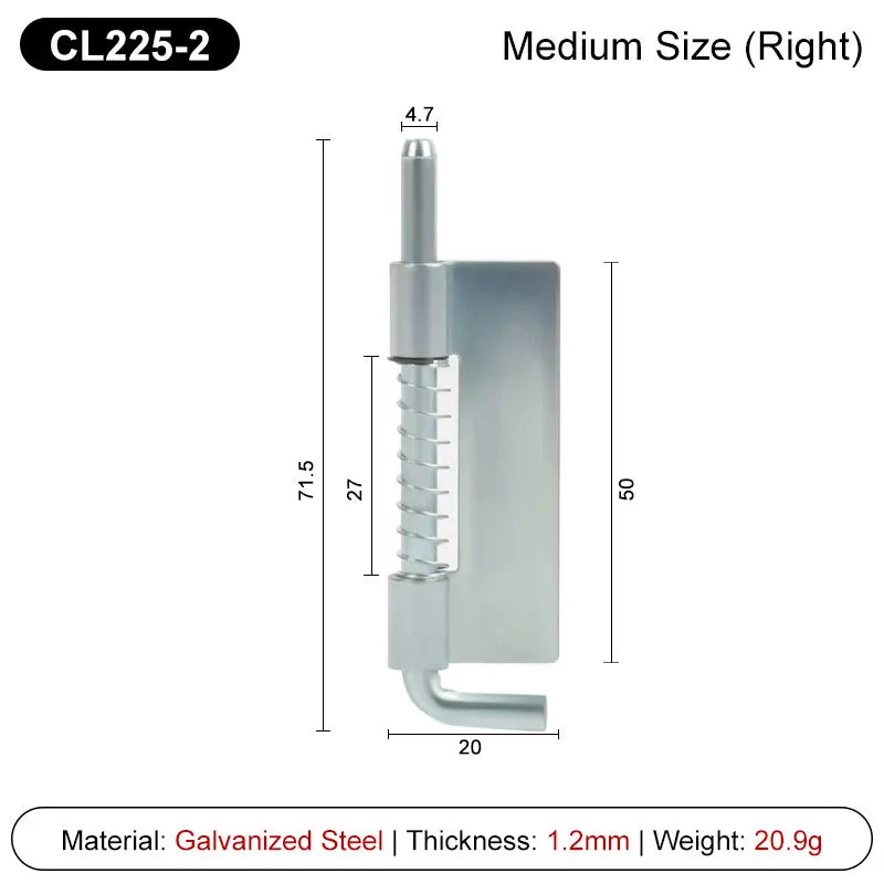 2 Pezzi CL225 Perno a Molla in Acciaio Inox 304 Argento - CL225-2-GS-RIGHT - immagine 8