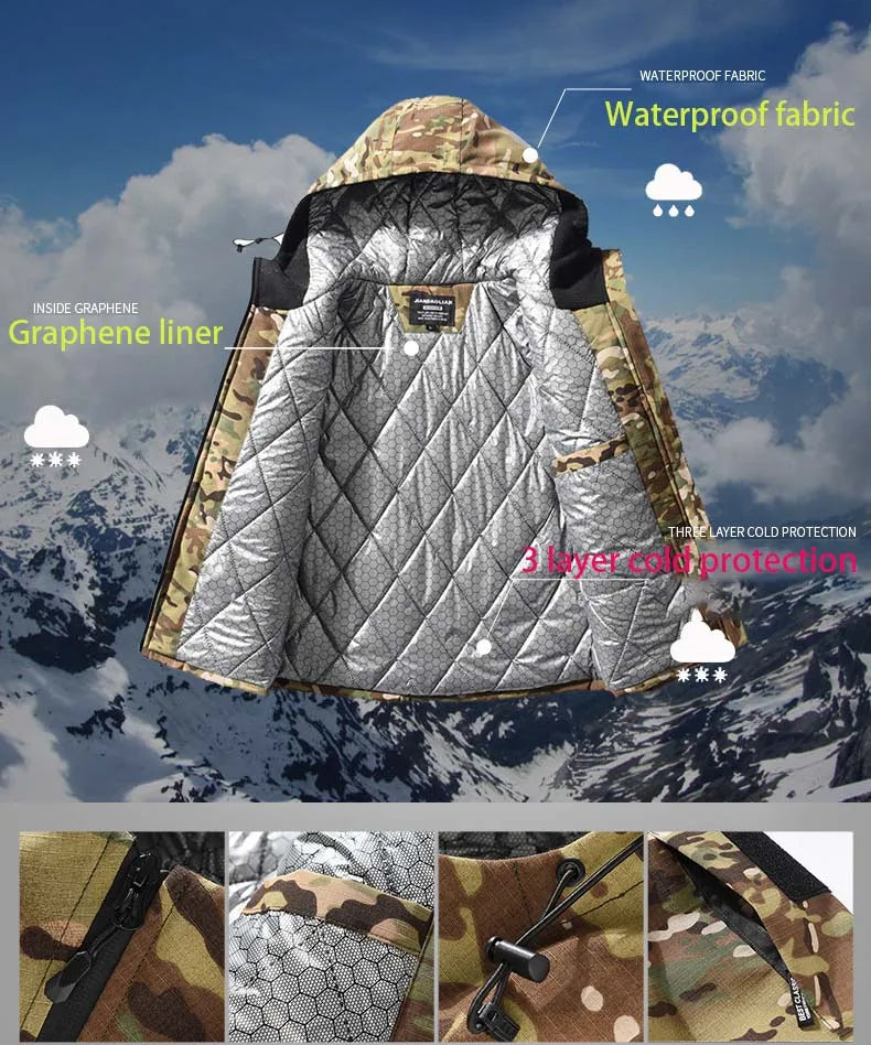 M65 Parka invernale da uomo giacche tattiche –30 Giacca militare riscaldante mimetica - immagine 4
