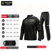 SULAITE Tuta antipioggia per moto Uomo Donna Abbigliamento Cappotto protettivo - SLT0903-Black M - immagine 6