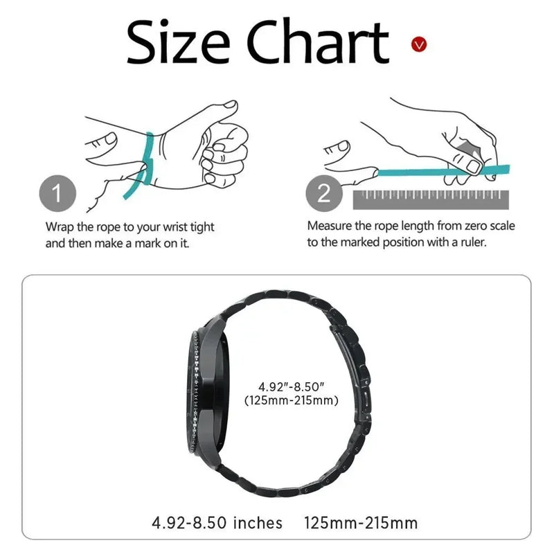 Cinturino Acciaio Inossidabile 20mm/22mm – Compatibile Samsung Galaxy Watch, Huawei GT, Amazfit - Campeda