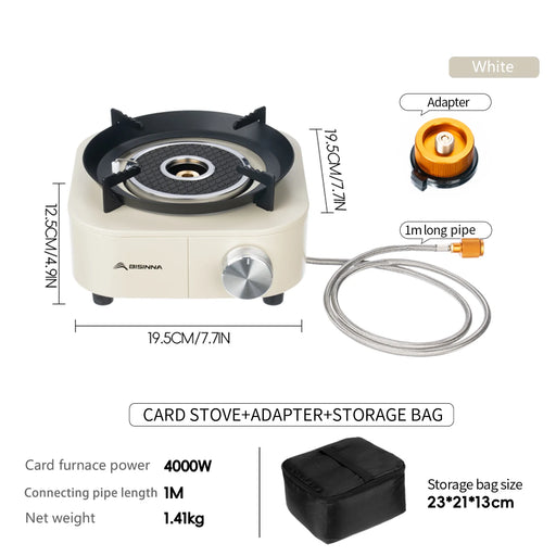 Fornello da Campeggio BISINNA 4000W – Stufa a Gas Portatile ad Alta Potenza con Accensione, Bruciatore Outdoor Trekking Picnic - Campeda