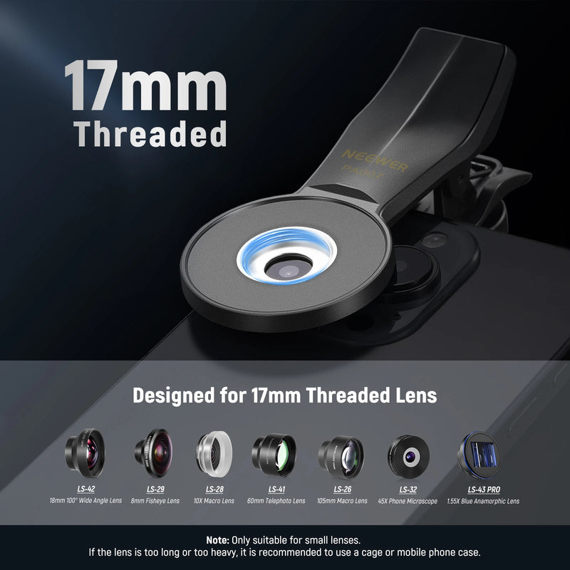 NEEWER Morsetto universale per telefono obiettivo filettato da 17 mm - immagine 3