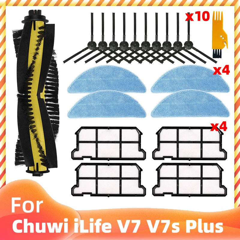 Spazzole laterali intere Filtro filtro Mop Panno per Chuwi iLife V7 / V7s Plus Robot Aspirapolvere Pezzo di ricambio