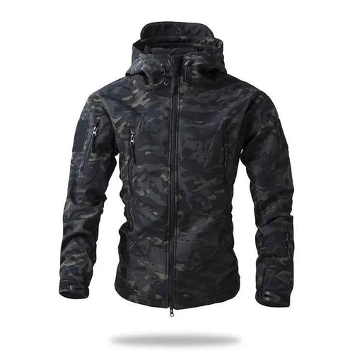 giacca tattica Soft Shell da uomo in pile invernale con cappuccio cappotto caccia
