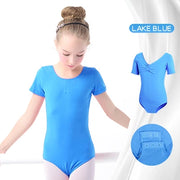 Body per balletto di base ragazze da ballo in cotone ginnastica a maniche - Lake Blue 110(height100-105cm) - immagine 15