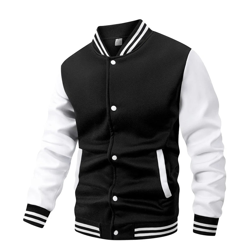 Giacca da baseball classica uomo Varsity Cappotto con bottoni sul davanti a blocchi - immagine 5