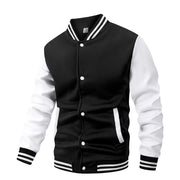 Giacca da baseball classica uomo Varsity Cappotto con bottoni sul davanti a blocchi - black white S(US 36) - immagine 7