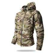 giacca tattica Soft Shell da uomo in pile invernale con cappuccio cappotto caccia - immagine 8