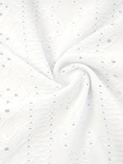 Top da donna con ricamo traforato spalline simmetriche fibbia - immagine 5