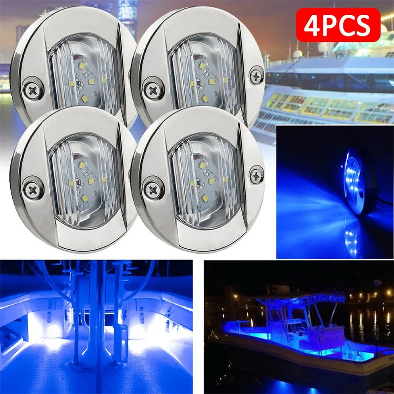 Luci marine per barche Luce di navigazione Lampada posizione impermeabile camion RV - Blue 4PCS - immagine 6