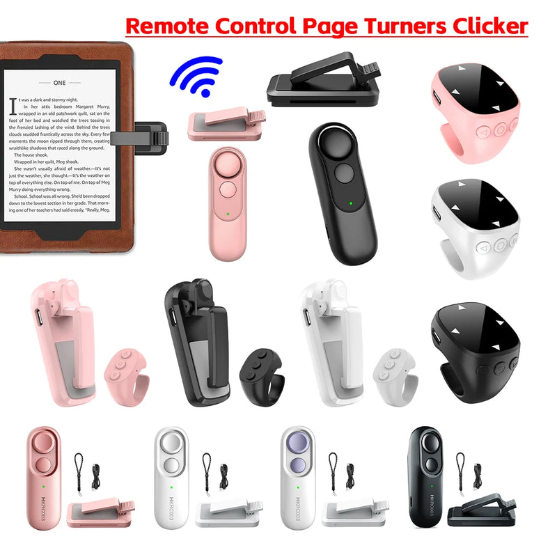 Girapagina con telecomando Anello con punta delle dita ricaricabile di tipo C Girapagina RC Clicker remoto per fotocamera per Kindle e tablet