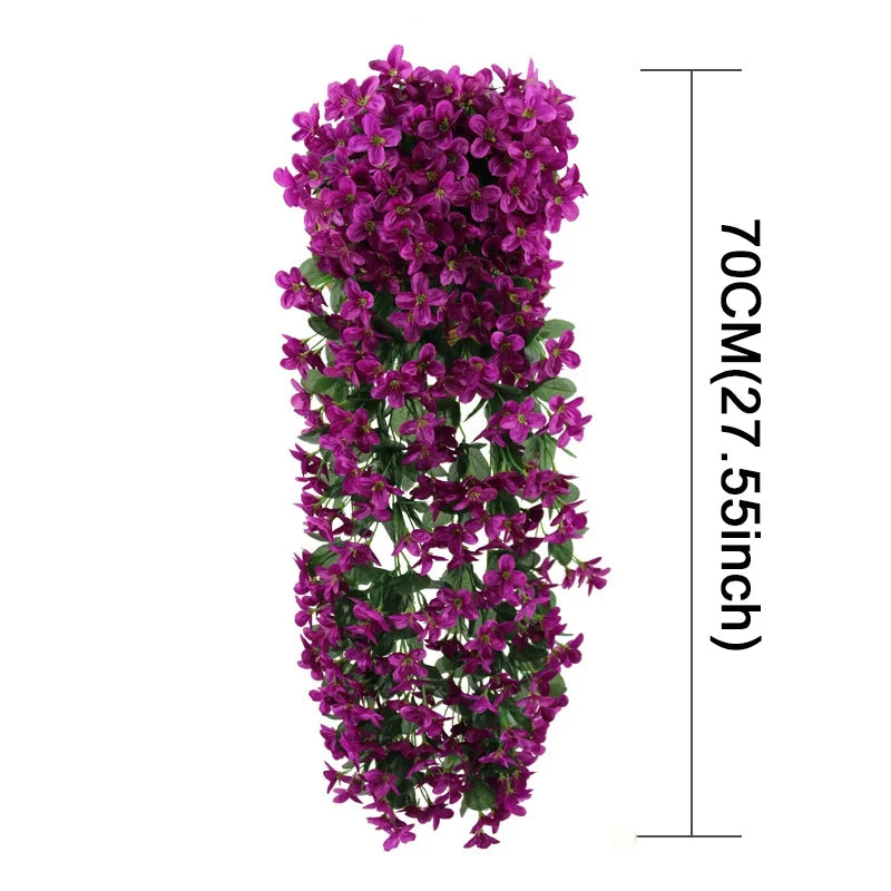 Ghirlanda di Fiori Artificiali Pendenti 90/80 CM Decorazione floreale elegante per casa, giardino, matrimoni ed eventi