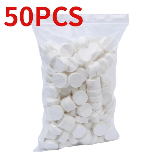 50 Salviette Compresse Monouso in Cotone – Mini Asciugamani Portatili per Viaggio, Campeggio & Outdoor - Campeda