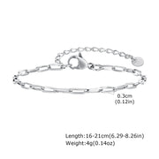 Bracciale a catena da donna color argento bracciali impilabili in acciaio inossidabile - immagine 17