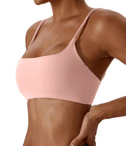 Reggiseno sportivo incrociato sul retro in tessuto super morbido fitness top - Pink S - immagine 13