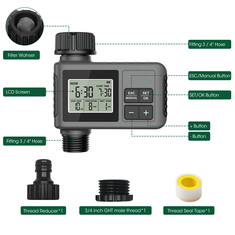 Insoma timer automatico per l'acqua sistema di irrigazione intelligente attrezzatura - immagine 6
