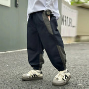 Nuovi pantaloni da ragazzo in stile patchwork per la primavera e l'autunno - P038-Cyan 4Y(Size 110) - immagine 8