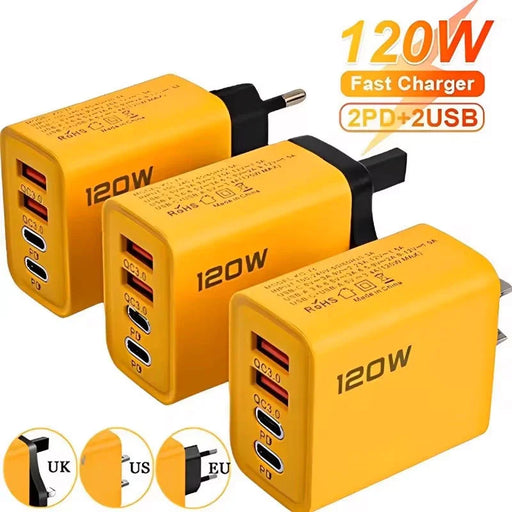 Caricatore USB C PD a 4 porte Carica rapida 3.0 Tipo Caricabatterie per