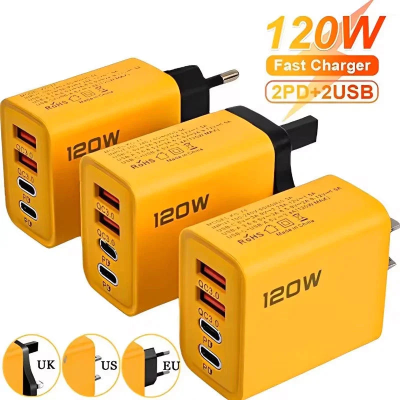Caricatore USB C PD a 4 porte Carica rapida 3.0 Tipo Caricabatterie per - immagine 10