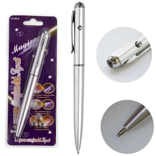 Divertente penna a inchiostro invisibile con matita magica a luce UV per soldi messaggio segreto fluorescente scrittura penna da disegno penne a sfera 1 pezzo