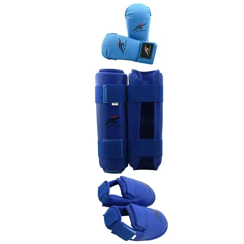 Set Protezioni Arti Marziali – Parastinchi, Guanti & Fasce per Taekwondo, Karate, Boxe & MMA - Campeda