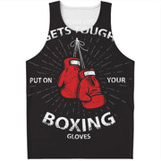 Guantoni da boxe canotta stampata in 3D uomo estate sport Fitness camicie senza