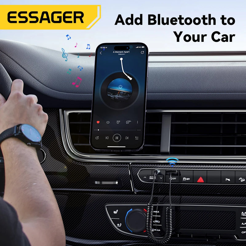 Essager USB Bluetooth 5.0 Ricevitore Adattatore Aux per auto Jack da 3 - immagine 3