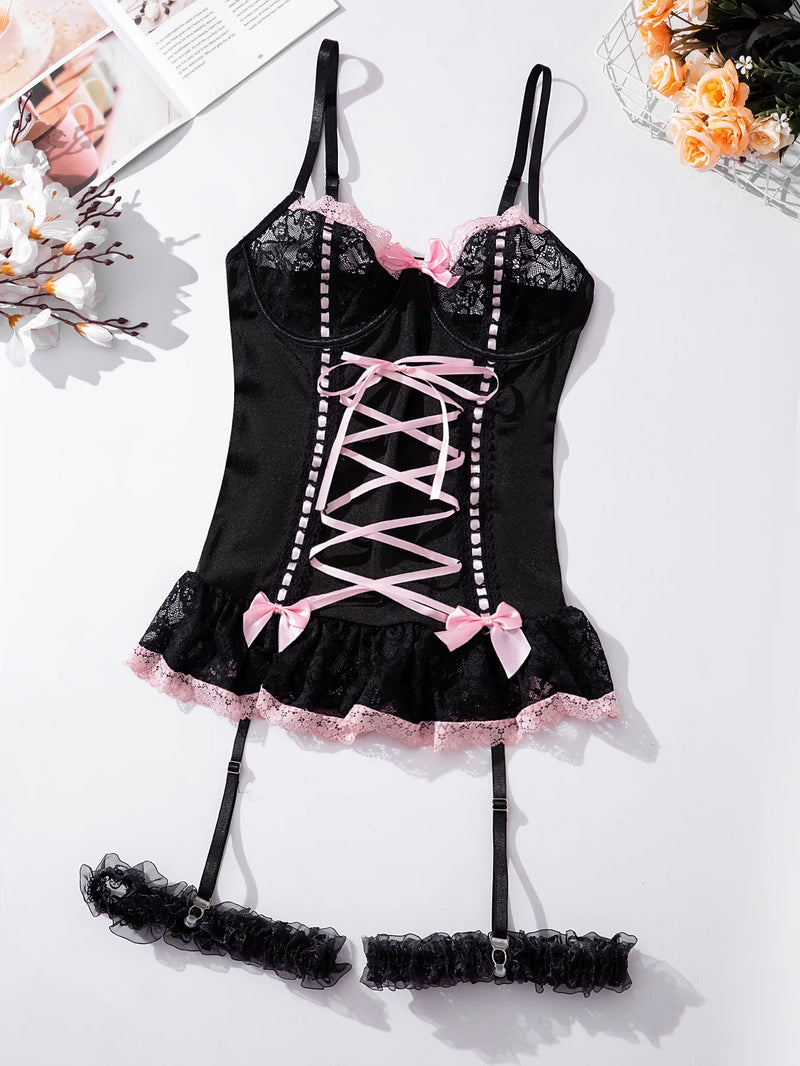 Set Reggiseno Sexy in Pizzo per Donna Lingerie Erotica - immagine 4