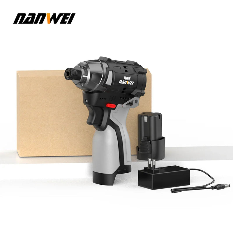 Cacciavite a percussione agli ioni di litio senza spazzole NANWEI cacciavite elettrico domestico cacciavite ricaricabile per trapano elettrico