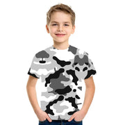 Abbigliamento per bambini Camouflage Colore Stampa 3D T-shirt Ragazzi Ragazze 2-10 - immagine 4