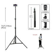 Treppiedi per selfie da 200/170/150/55 cm in alluminio - immagine 8