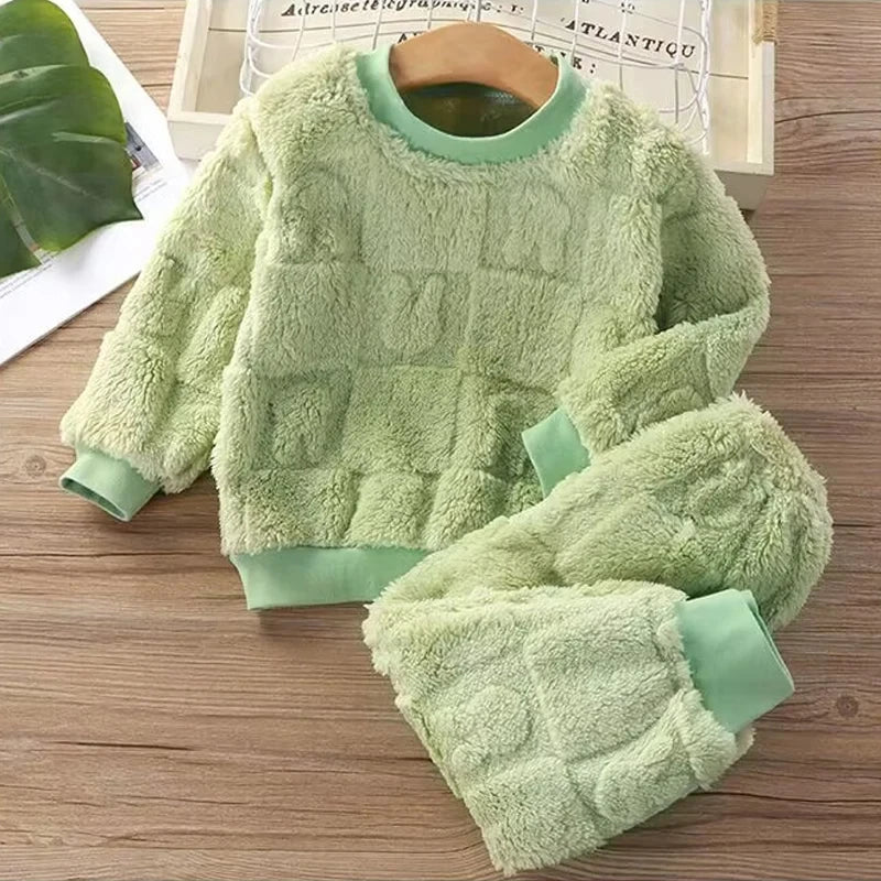 Pigiama Autunno Inverno per Bambini e Bambine Abbigliamento da Casa a Maniche Lunghe - immagine 6