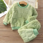Pigiama Autunno Inverno per Bambini e Bambine Abbigliamento da Casa a Maniche Lunghe - verde 80(9-12M)