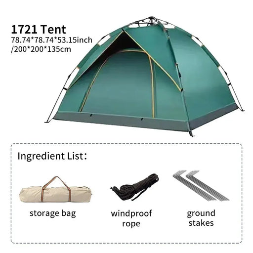 Tenda da Campeggio Automatica 3-4 Persone – Apertura Rapida Impermeabile e Anti-UV - Campeda