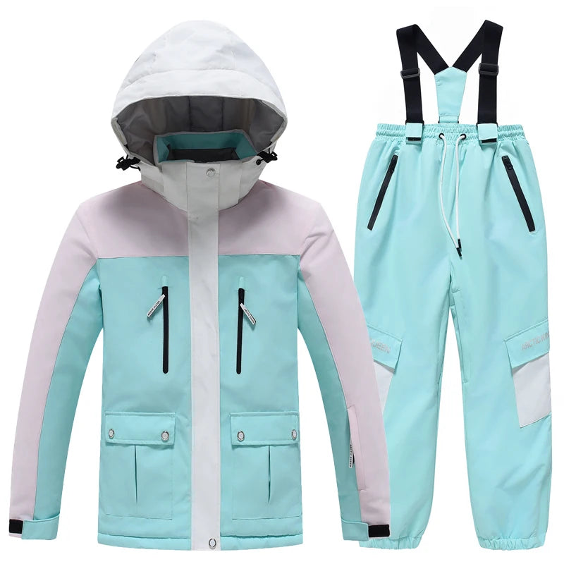 -30 Tuta da neve per bambini Set di abbigliamento snowboard - immagine 8