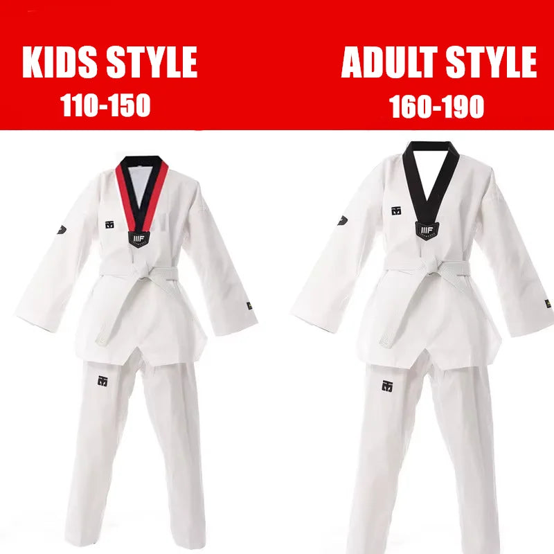 Dobok Taekwondo / Karate Uniforme Completa – Kimono Arti Marziali Bambino & Adulto (XXXS–XXXL)