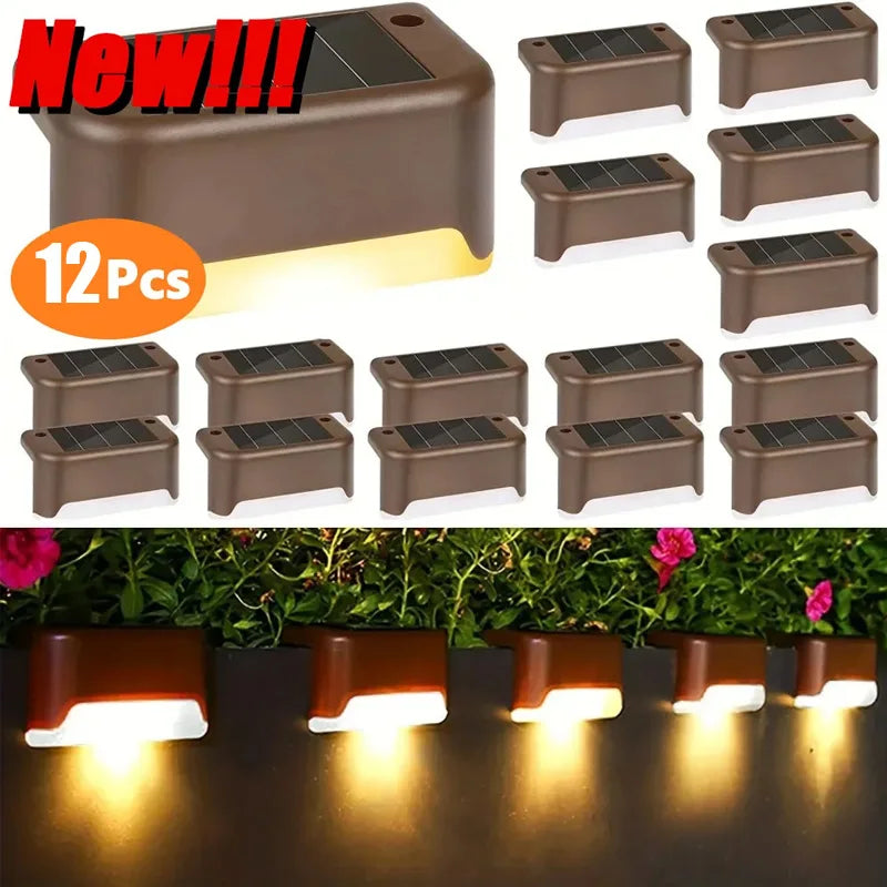 Luci solari per ponte confezione da 12 luci per gradini per esterni lampada solare a Led impermeabile per ringhiera scale recinzione per gradini Patio e percorso