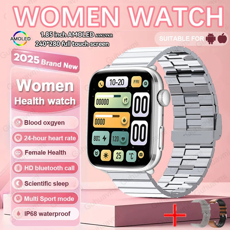nuove donne uomini AI Smart diagnosi orologio HRV PPG pressione sanguigna - Sliver Steel B 2A - immagine 22