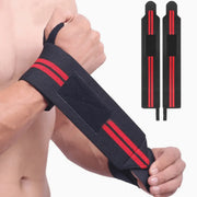 1 paio di braccialetti avvolti in bende per uso professionale sollevamento pesi - Rosso - immagine 2