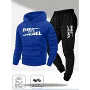 Tuta sportiva uomo 2 pezzi – felpa con cappuccio e pantaloni casual, outfit primavera, autunno/inverno moda streetwear - Campeda