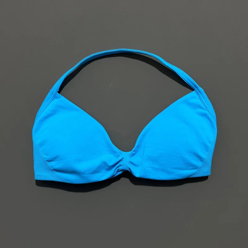 Reggiseno sportivo con spalline Intimo yoga Donna Palestra Top Corsa Esercizio senza - Glacier blue - immagine 30