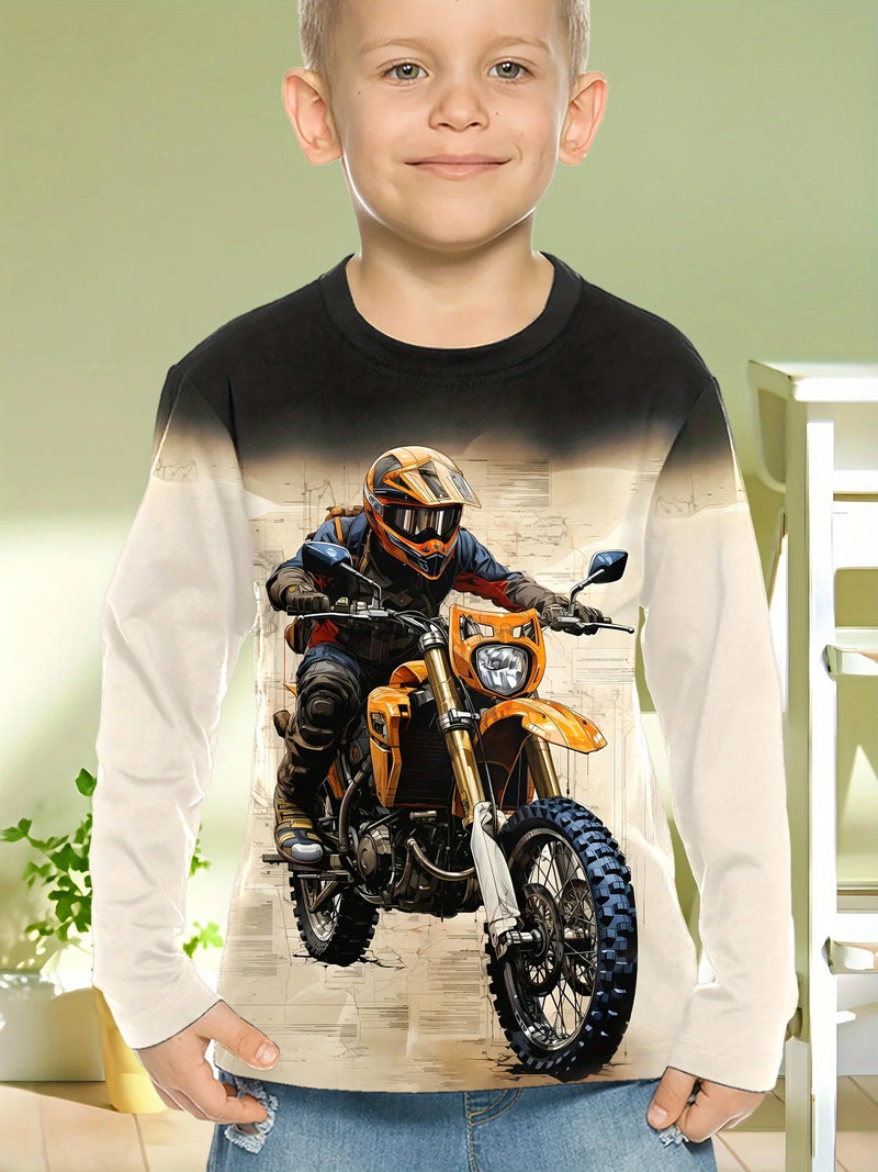 Abbigliamento per bambini Ragazzi Tshirt Manica lunga Cool Gamepad Modello Stampa - immagine 7