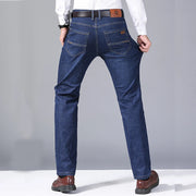 Jeans dritti da uomo Tsingyi – smart casual, elasticizzati, vita media, blu e nero - Campeda