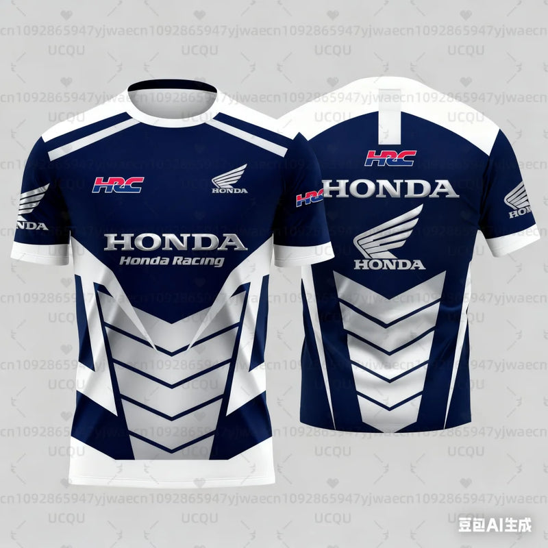 T-Shirt Moto HONDA Racing Quick Dry – Maglia Sportiva Traspirante con Stampa 3D, T-Shirt Tecnica Uomo/Unisex - Campeda