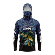MALFC Camicia da pesca con cappuccio uomo maglietta a maniche lunghe protezione UV - immagine 2