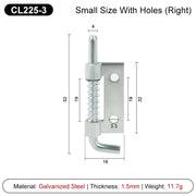 2 Pezzi CL225 Perno a Molla in Acciaio Inox 304 Argento - CL225-3-DKGS-RIGHT